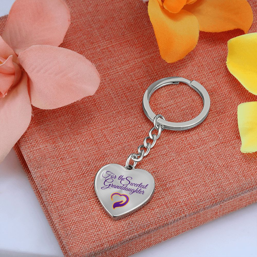 Heart Keychain for the Sweetest Granddaughter