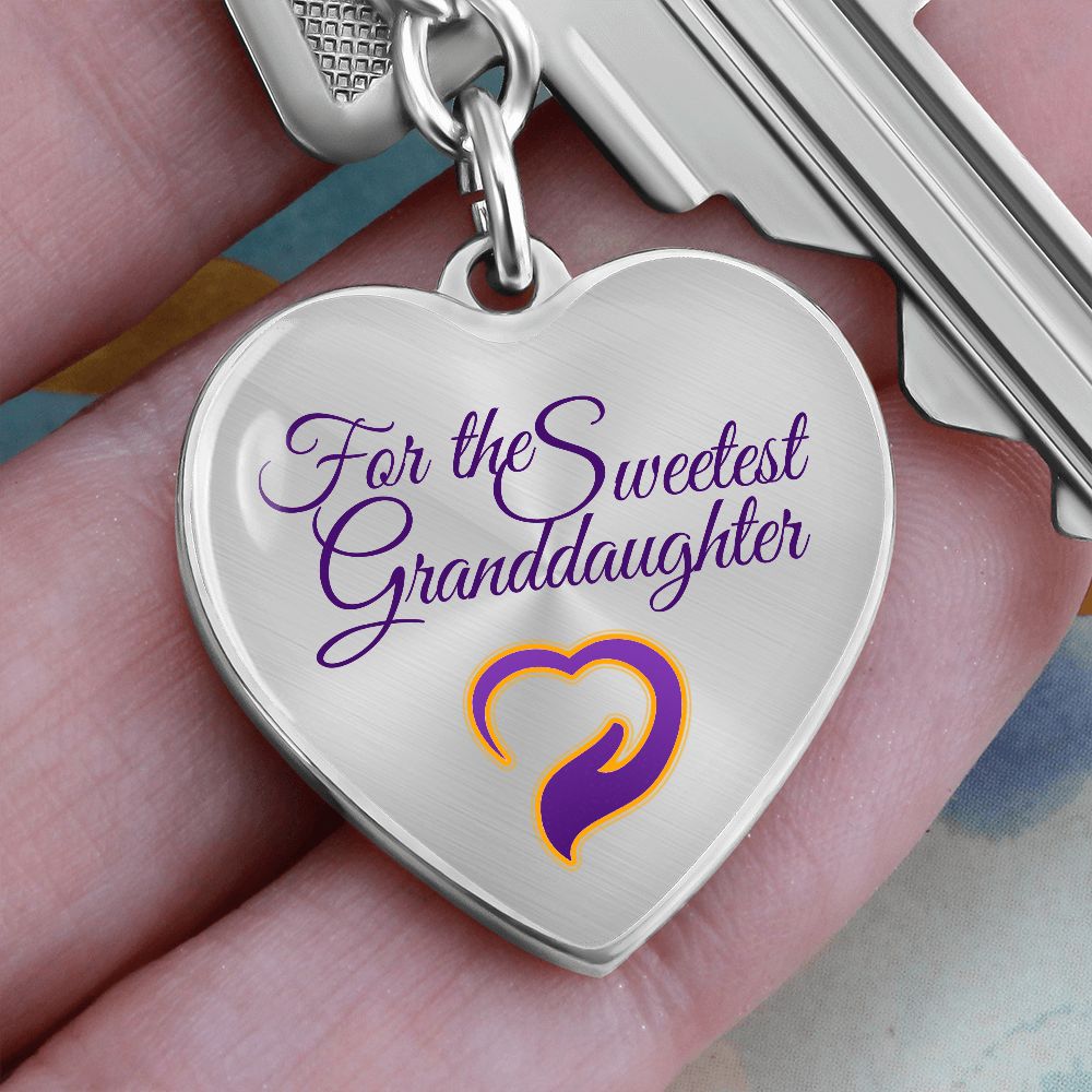Heart Keychain for the Sweetest Granddaughter